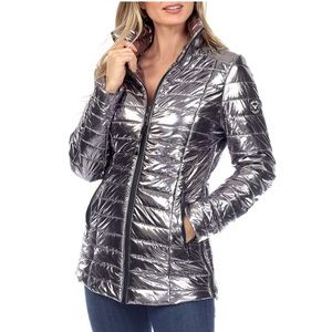 White Mark Silver Puffer Jacket-NWT!